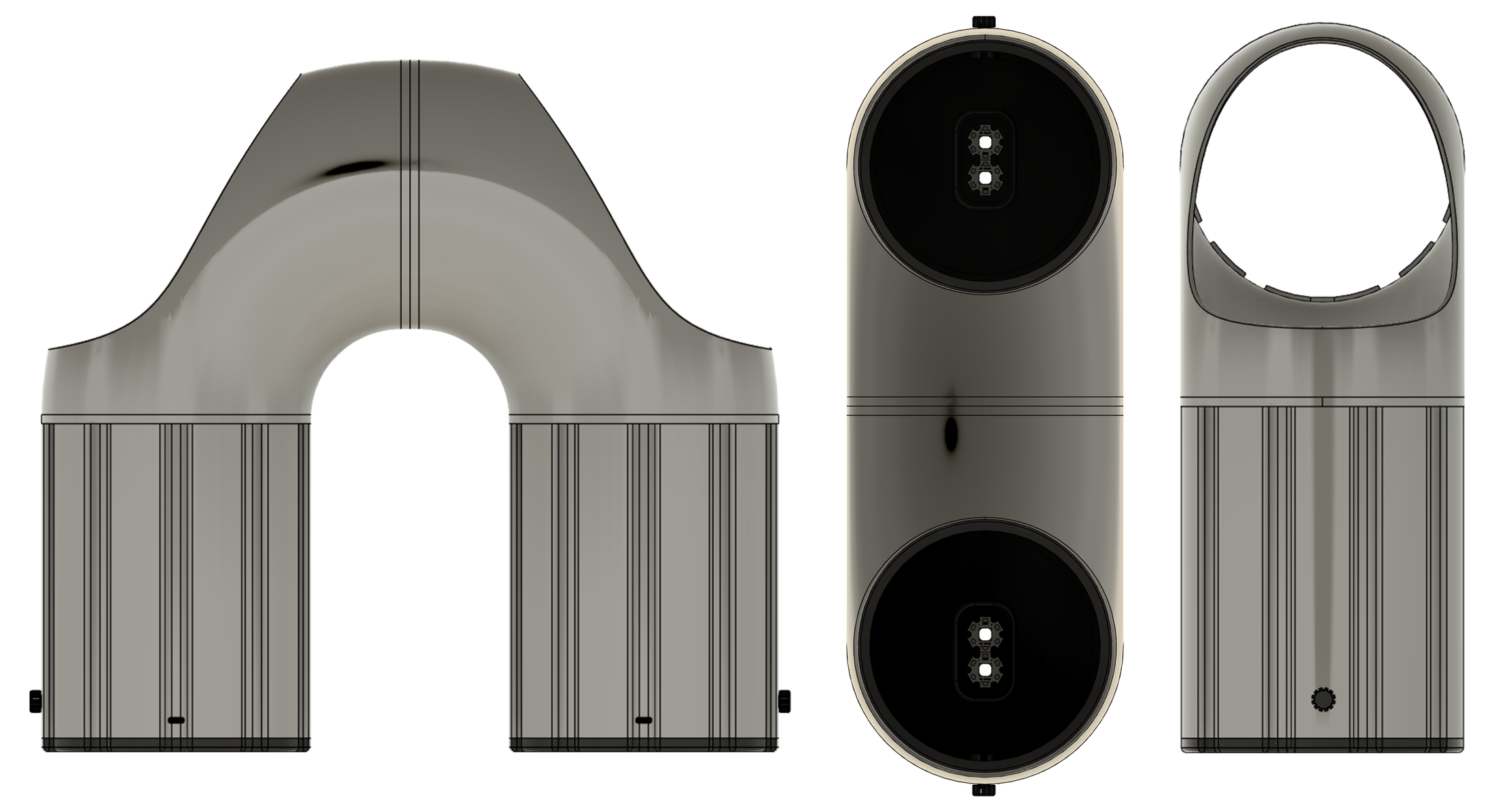Geneva front, top and side views