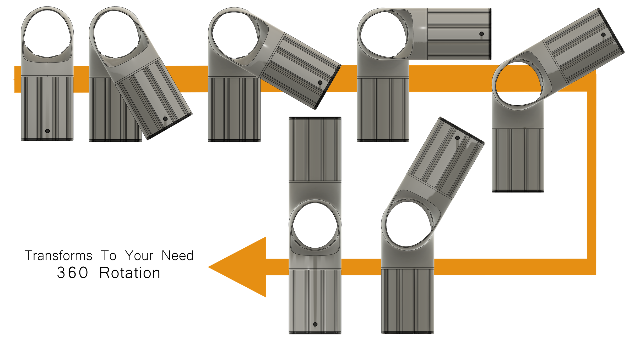 Geneva's segments rotating through a full range of motion