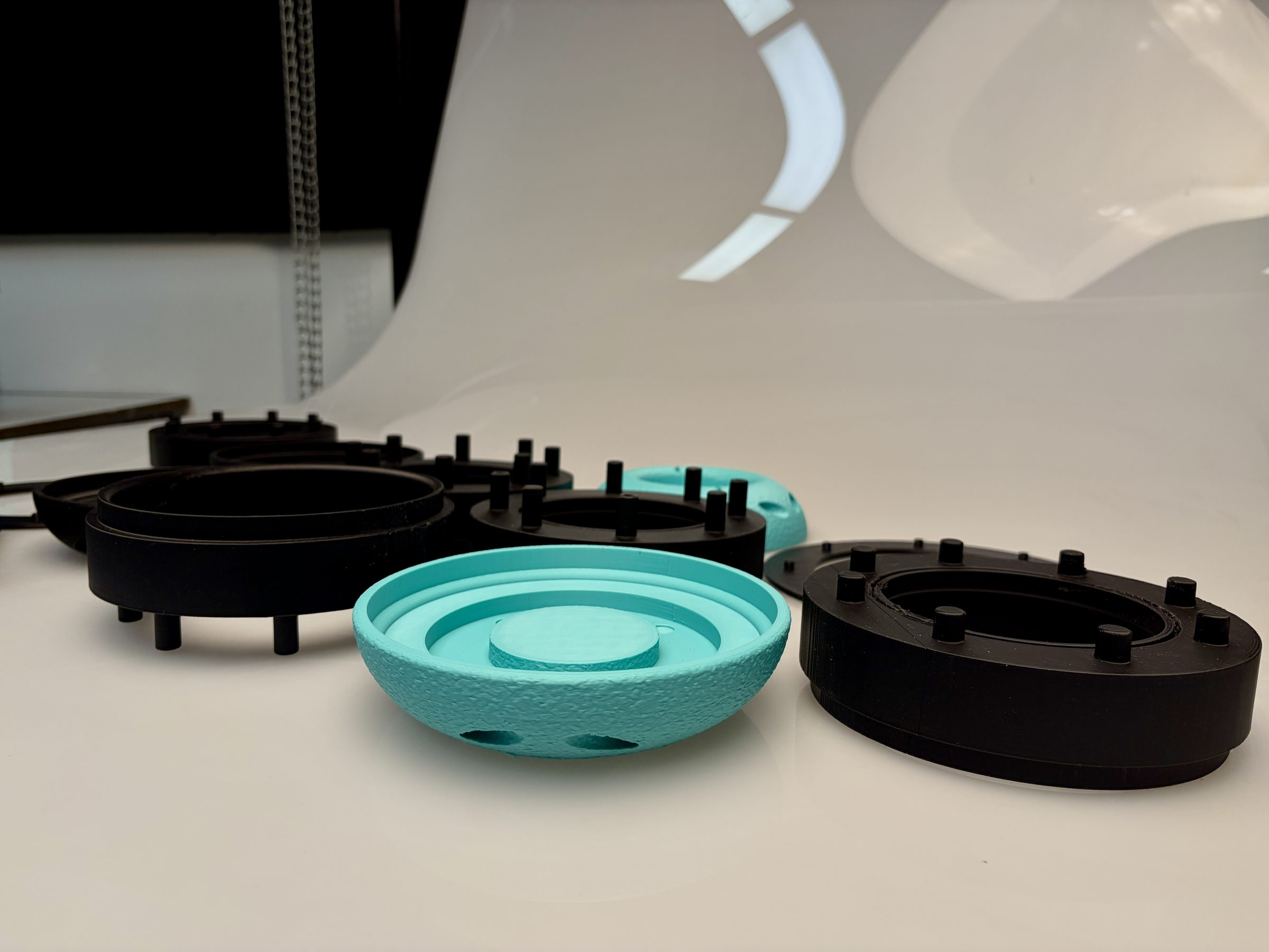 Printed parts from the side